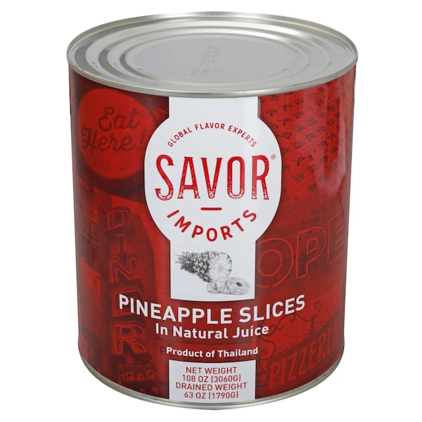 Savor Imports Choice Pineapple Slices In Juice #10 Can, PK6 147055 - main